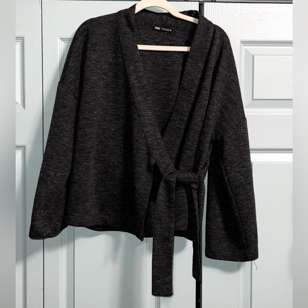 Zara Black Wrap Cardigan